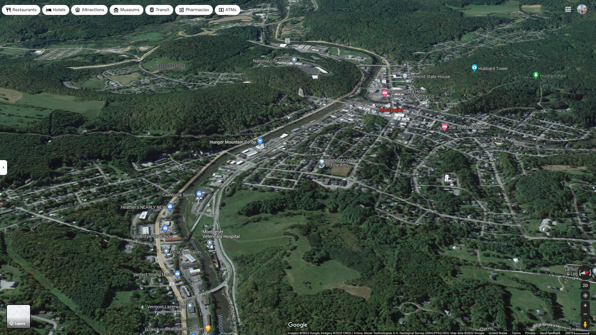 Montpelier Aerial Map Vermont